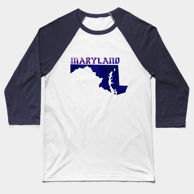 The State of Maryland - Watercolor Baseball T-Shirt by loudestkitten